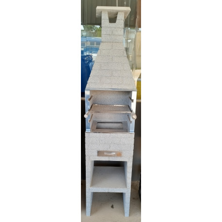 CHURRASQUEIRA PRE BABY 45CM GRANITADA CINZA