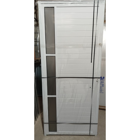 PORTA ALUMINIO LAMBRIL 2,10X0,80 ESQ PUX E VIDRO