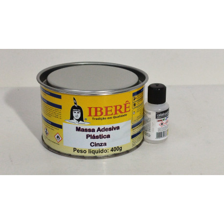 MASSA PLASTICA 400G CINZA IBERE