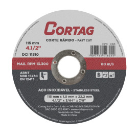 DISCO DE CORTE ACO/INOX 4 1/2 X 1,00